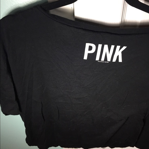 Pink Victorias Secret Graphic T-shirt Black Small - Picture 3 of 4